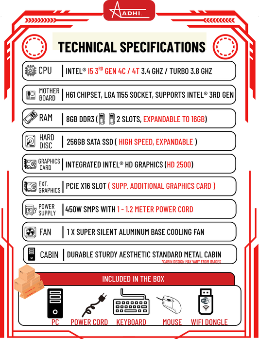 BUSINESS PC LITE EDITION β i5 3rd Gen| 8GB RAM | 256GB SSD | Win 11 & Office Activated | 1 YR Hardware Warranty